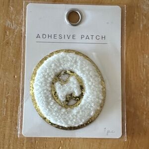Theta—White and Gold Adhesive Patch